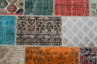 Rainbow Patchwork Vintage Rug - Thumbnail