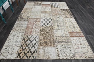 Handmade Beige Large Area Rug - Thumbnail