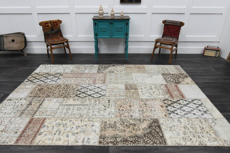 Handmade Beige Large Area Rug