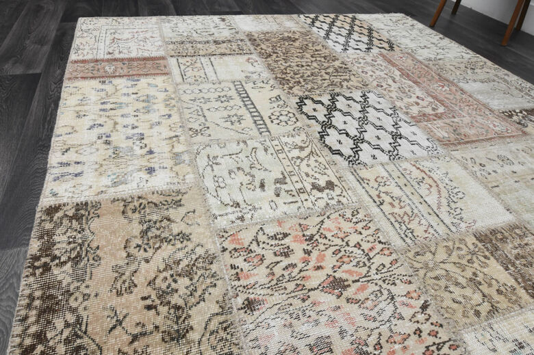 Handmade Beige Large Area Rug