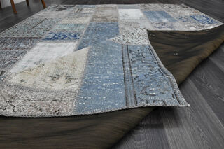 Handmade Vintage Beige Rug - Thumbnail