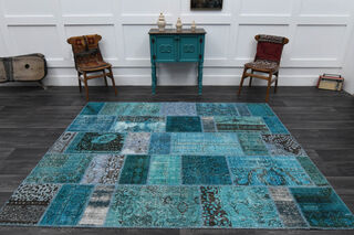  Vintage Blue Area Rug - Thumbnail