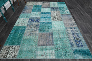 Vintage Turquoise Area Rug - Thumbnail