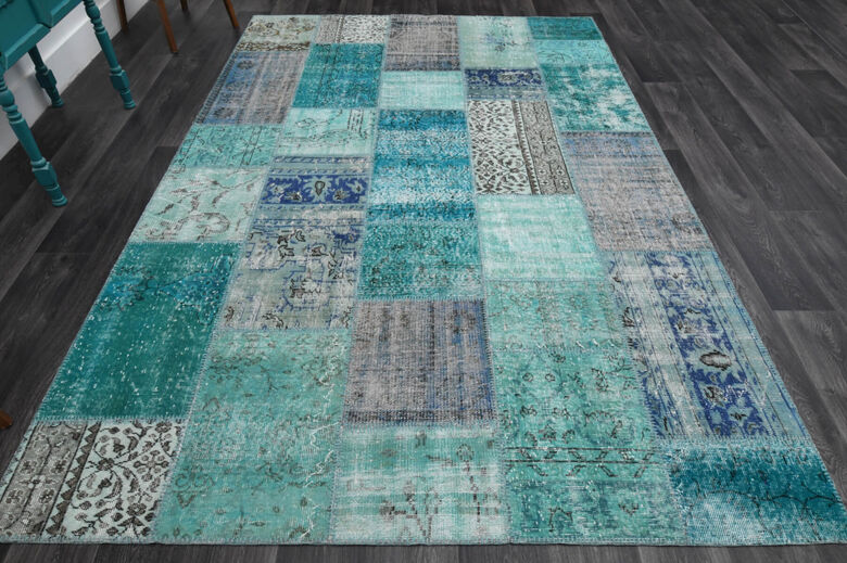 Vintage Turquoise Area Rug