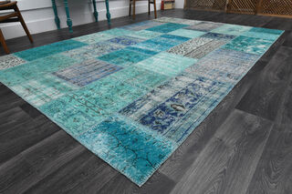 Vintage Turquoise Area Rug - Thumbnail