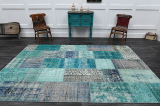 Vintage Turquoise Area Rug - Thumbnail