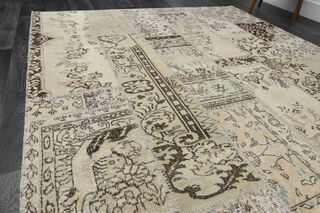 Handmade Vintage Beige Area Rug - Thumbnail