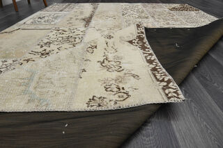 Handmade Vintage Beige Area Rug - Thumbnail