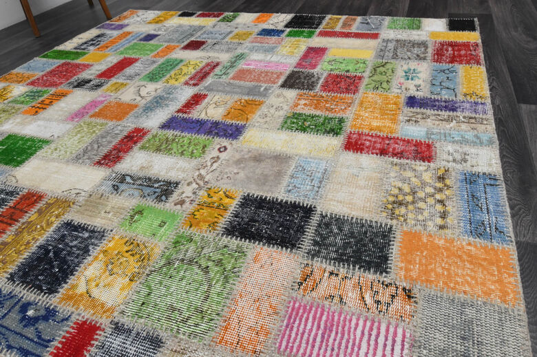 Handmade Vintage Multi-Patchwork Area Rug