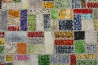 Handmade Vintage Multi-Patchwork Area Rug - Thumbnail