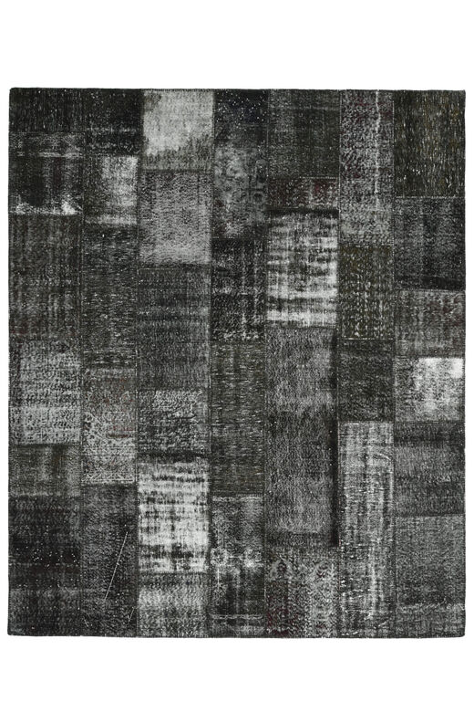 Handmade Vintage Black Patchwork Area Rug