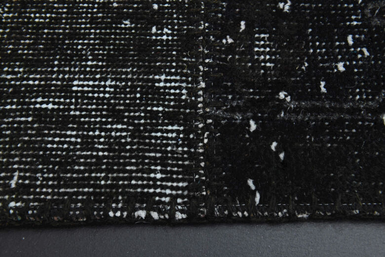 Handmade Vintage Black Patchwork Area Rug