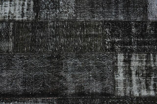 Handmade Vintage Black Patchwork Area Rug - Thumbnail