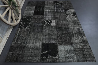 Vintage Black Area Rug - Thumbnail