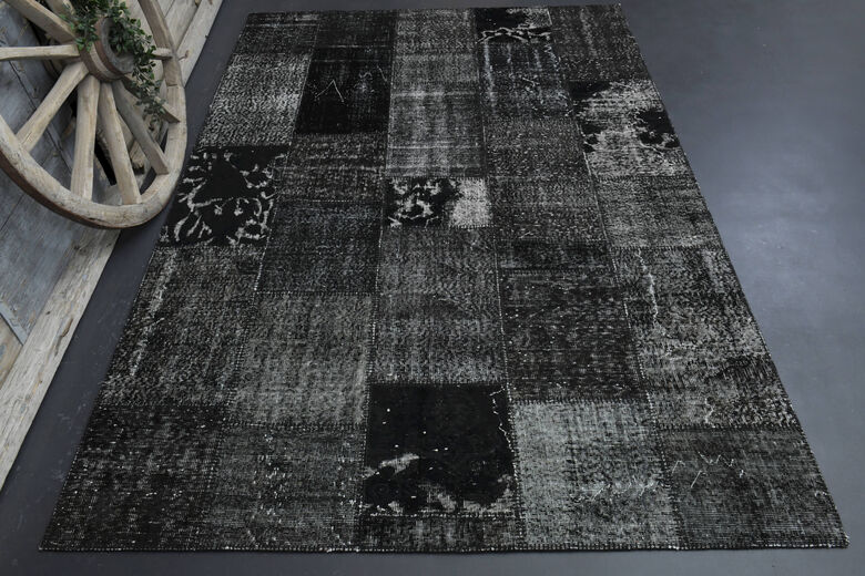 Vintage Black Area Rug