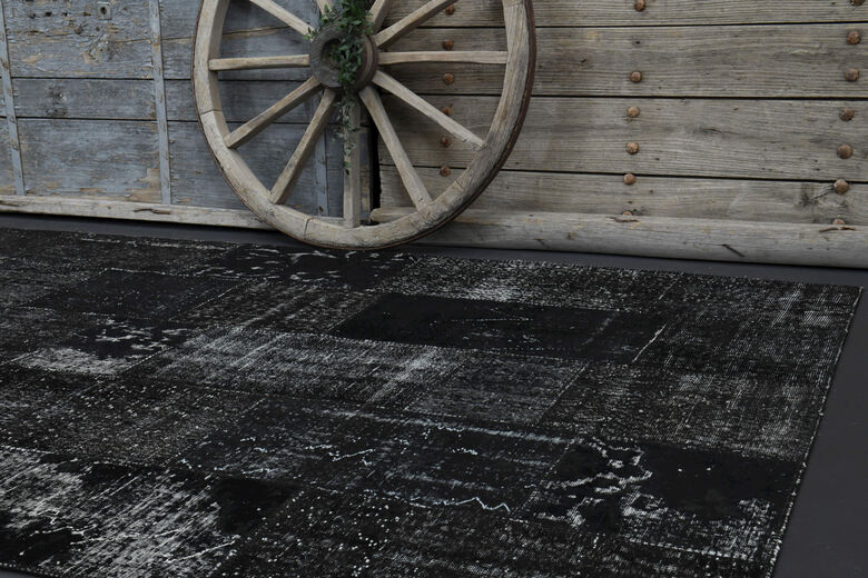 Vintage Black Area Rug