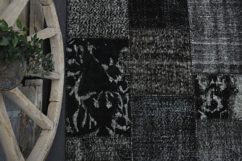 Vintage Black Area Rug