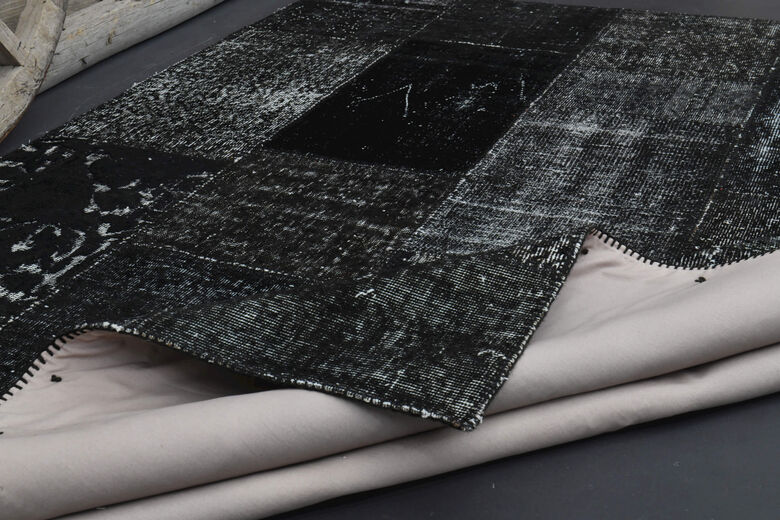 Vintage Black Area Rug