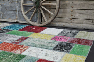 Patchwork Vintage Turkish Rug - Thumbnail