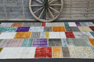 Handmade Vintage Light Colors Area Rug - Thumbnail