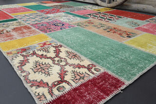 Handmade Patchwork Area Rug - Thumbnail