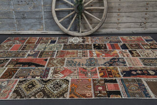 Handmade Vintage Brownish Area Rug - Thumbnail