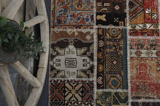 Handmade Vintage Brownish Area Rug - Thumbnail