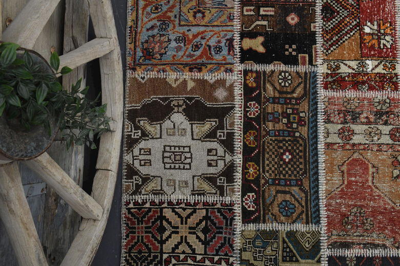 Handmade Vintage Brownish Area Rug