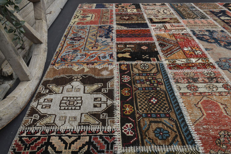 Handmade Vintage Brownish Area Rug