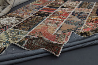 Handmade Vintage Brownish Area Rug - Thumbnail