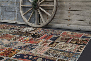 Handmade Vintage Brownish Area Rug - Thumbnail