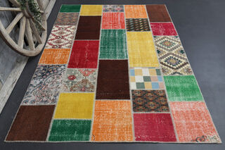 Handmade Vintage Patchwork Rug - Thumbnail