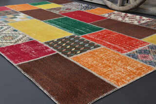 Handmade Vintage Patchwork Rug - Thumbnail