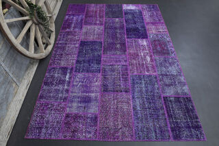 Handmade Vintage Area Patchwork Rug - Thumbnail