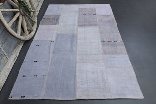 Handmade Vintage Patchwork Area Rug - Thumbnail