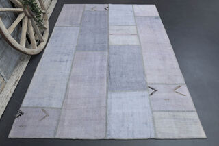 Ice Color- Patchwork Vintage Area Rug - Thumbnail