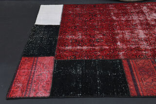 Authentic Patchwork Area Rug from 1970's - Thumbnail