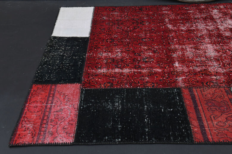 Authentic Patchwork Area Rug from 1970's