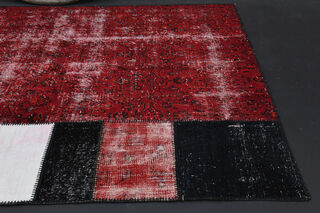 Authentic Patchwork Area Rug from 1970's - Thumbnail