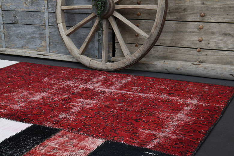 Authentic Patchwork Area Rug from 1970's