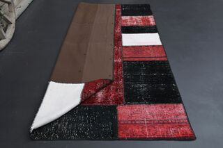 Authentic Patchwork Area Rug from 1970's - Thumbnail