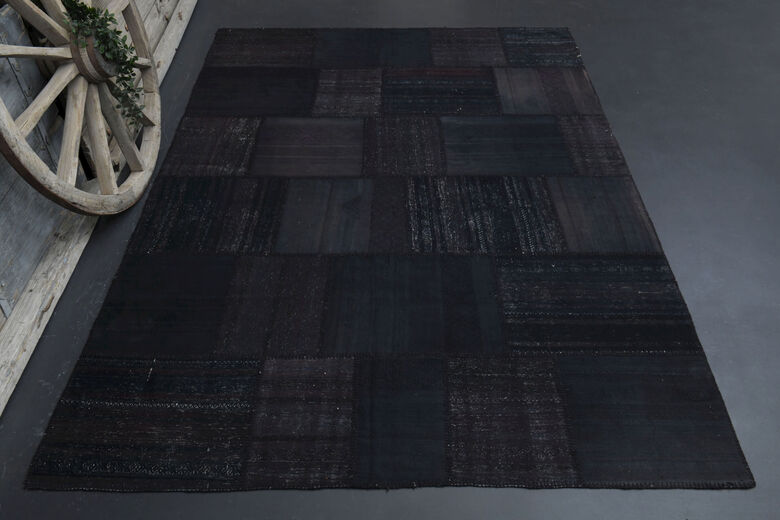 Patchwork Overdyed Kilim Area Rug