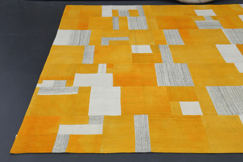 Tetris - Yellow Vintage Area Rug