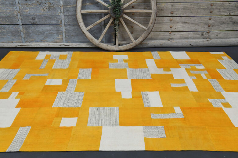 Tetris - Yellow Vintage Area Rug