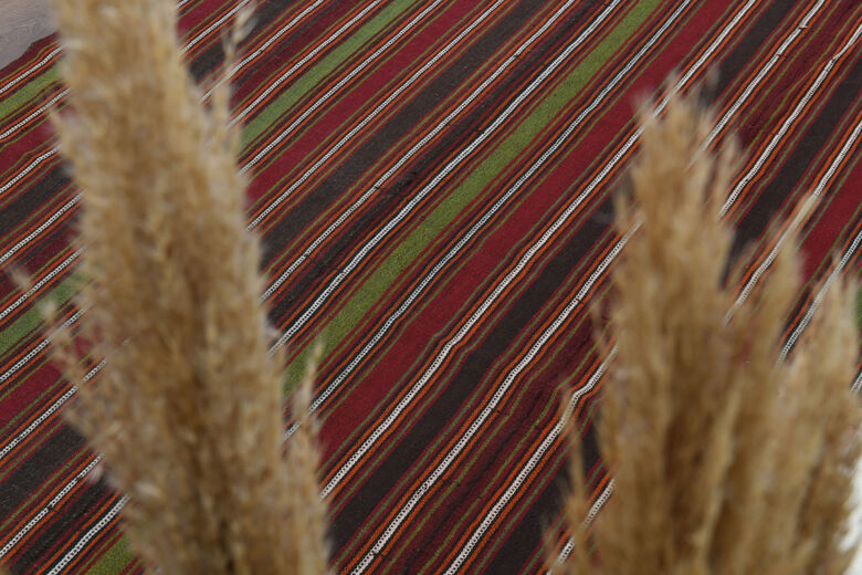 Striped Wide Rug Runner from 1970's