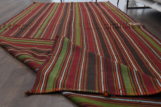 Striped Wide Rug Runner from 1970's - Thumbnail