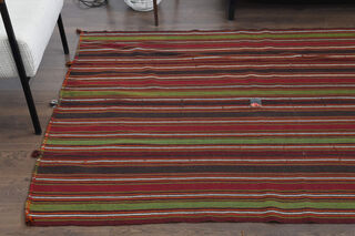 Striped Wide Rug Runner from 1970's - Thumbnail