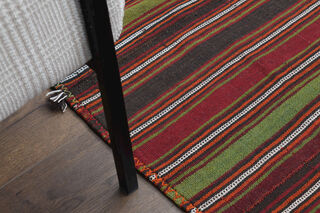 Striped Wide Rug Runner from 1970's - Thumbnail