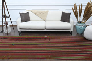 Striped Wide Rug Runner from 1970's - Thumbnail