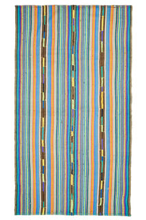 Striped Kilim Vintage Area Rug - Thumbnail